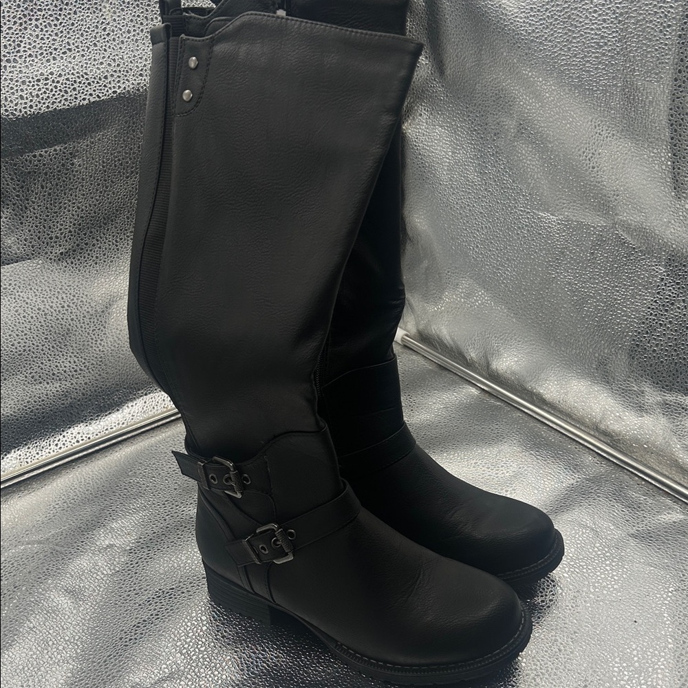 Global Win Black Over the Knee Boots